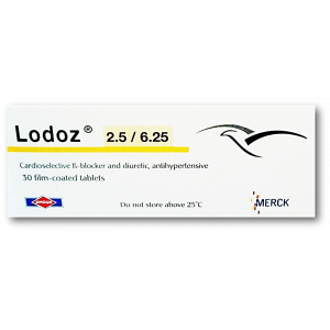 LODOZ 2.5 / 6.25 MG ( BISOPROLOL FUMARATE / HYDROCHLOROTHIAZIDE ) 30 FILM-COATED TABLETS